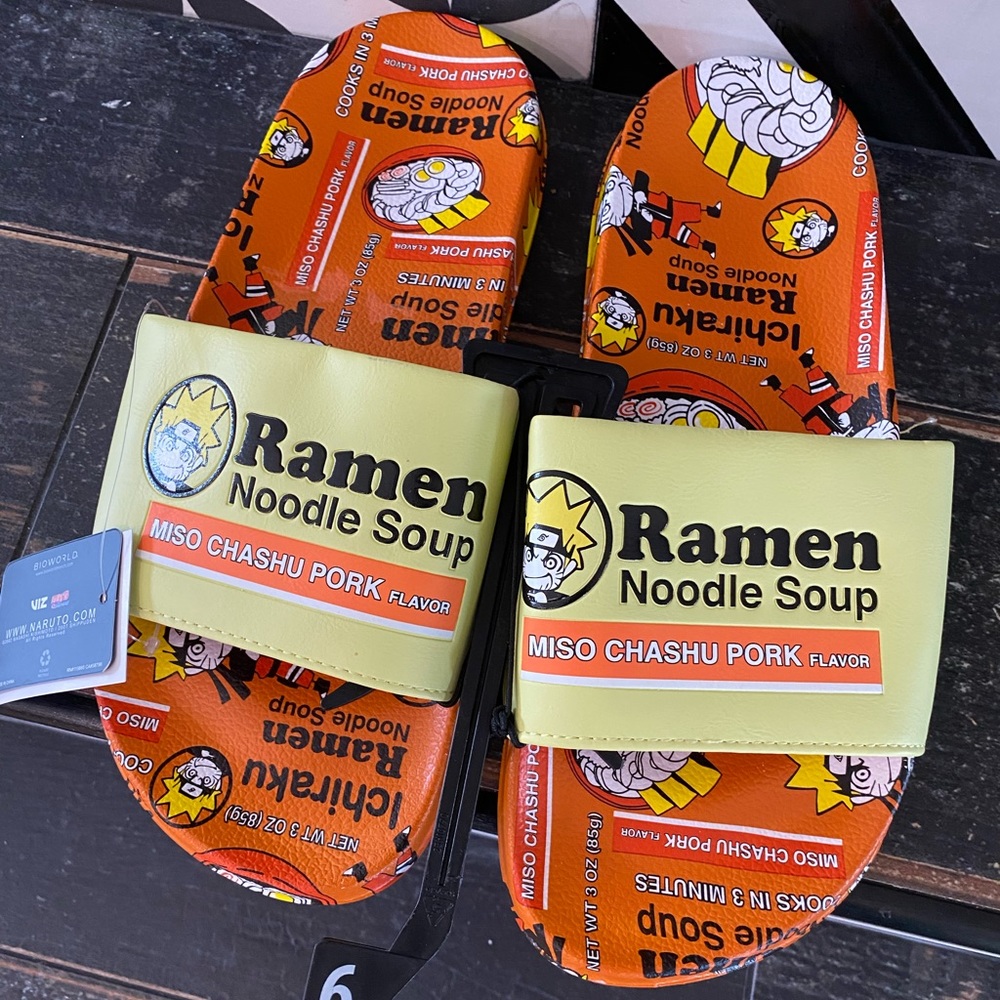 🍜RAMEN slides😎so cool and comfy! 🍜Wear with socks or without!!! Unisex 🍜